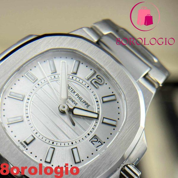 Patek Philippe Nautilus 7010 Quadrante Argento Donna Svizzero al Quarzo Migliore Replica 32mm Orologio - immagine 8