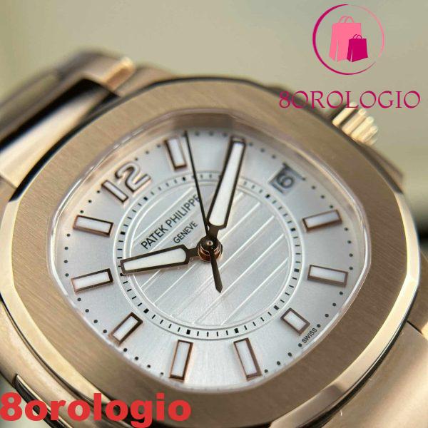 Replica di Patek Philippe Nautilus 7010/1R Oro Rosa Quadrante Bianco Orologio da Donna al Quarzo 32mm Orologio - immagine 6