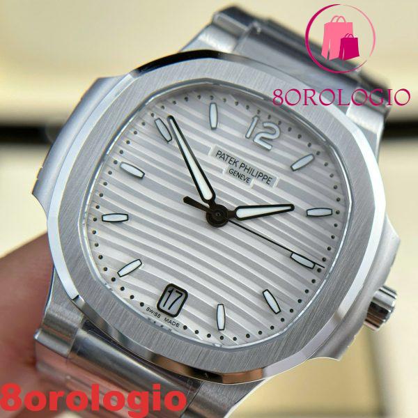 Patek Philippe Nautilus 7118/1A-010 Acciaio Quadrante Bianco Replica Migliore 3KF 35,2mm Orologio - immagine 6