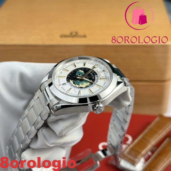 Omega Aqua Terra Worldtimer GMT Quadrante Bianco Replica VSF 43mm Orologio - immagine 8