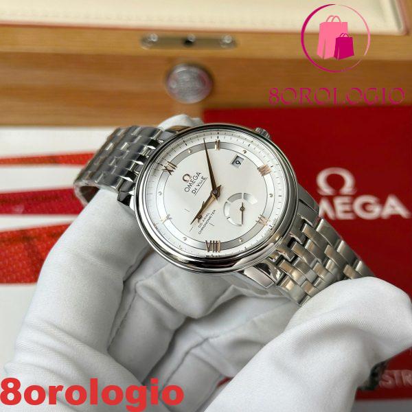 Omega De Ville Prestige Power Reserve Quadrante Argento Bracciale in Acciaio Miglior Replica 39.5mm Orologio - immagine 12
