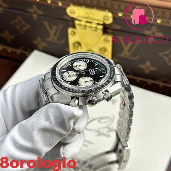 Omega Moonwatch Speedmaster Speedy Tuesday Acciaio Edizione Limitata Quadrante Nero e Bianco Replica 42mm Orologio - immagine 10