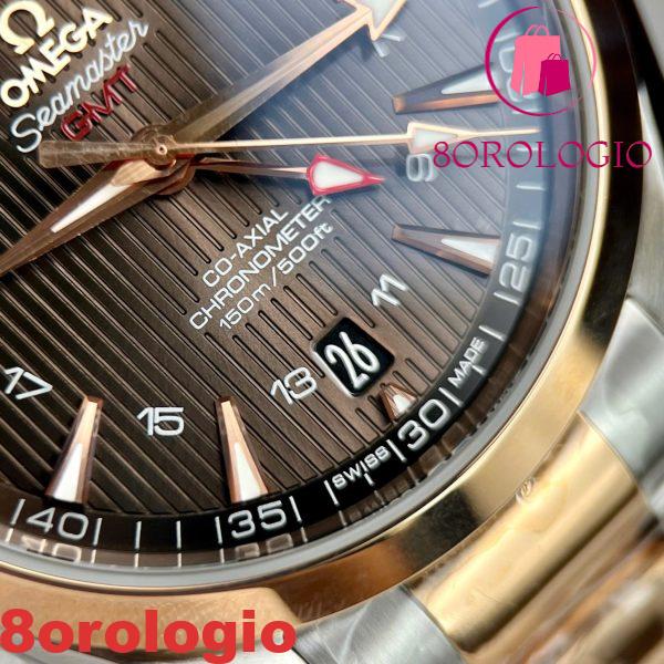 Omega Seamaster Aqua Terra GMT Due Toni Oro Rosa Quadrante Marrone Miglior Replica VSF 43mm Orologio - immagine 6