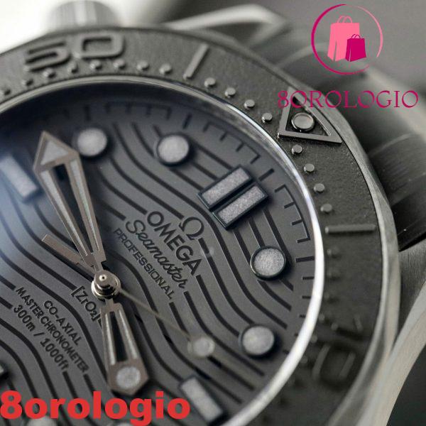 Omega Seamaster Diver 300M Black Black Ceramica Cinturino in Gomma Migliore Replica VSF 43.5mm Orologio - immagine 9