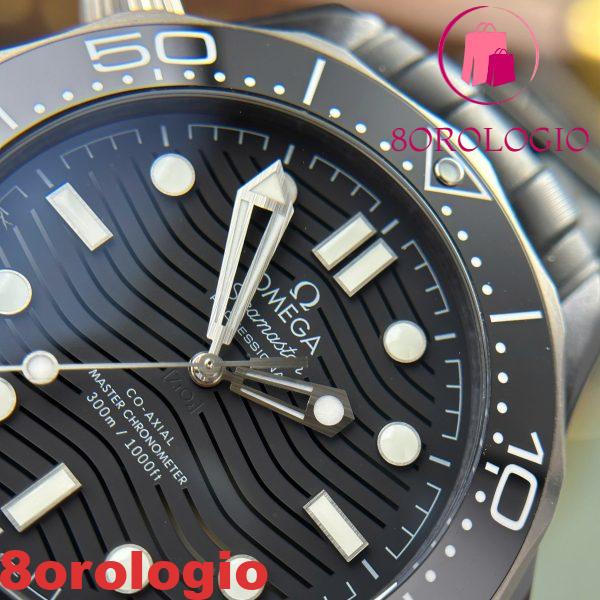 Omega Seamaster Diver 300M Ceramica Nera Quadrante Nero Cinturino in Gomma Migliore Replica VSF 43.5mm Orologio - immagine 9