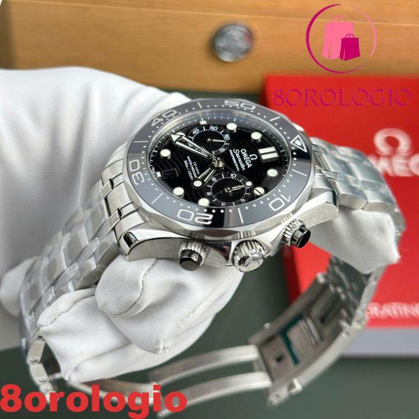 Omega Seamaster Diver 300M Chronograph Quadrante Nero Replica N1 Factory 44mm Orologio - immagine 8