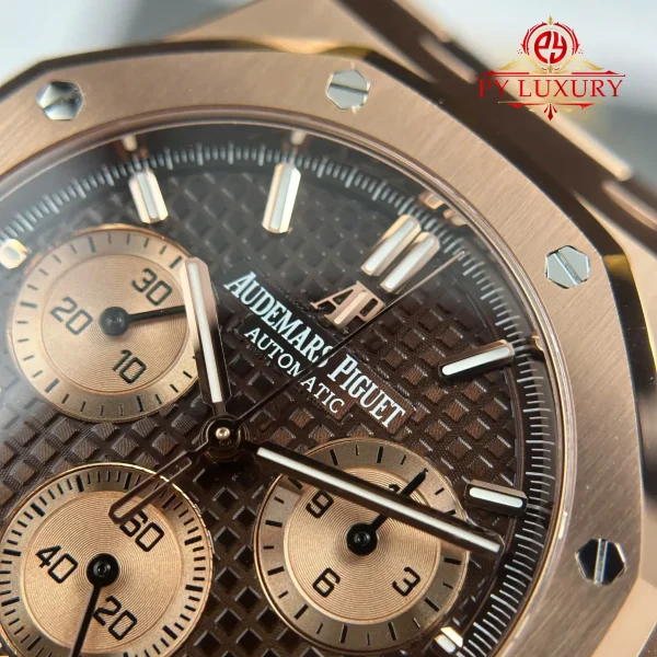 Audemars Piguet Royal Oak Chronograph 26239OR Oro Rosa Quadrante Marrone 1:1 Migliore Replica APSF 41mm Orologio - immagine 10
