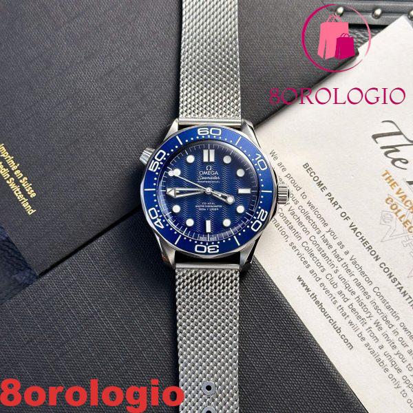 Omega Seamaster Diver 300M Anniversario 60° di James Bond Quadrante Blu Replica Migliore VSF 42mm Orologio - immagine 8