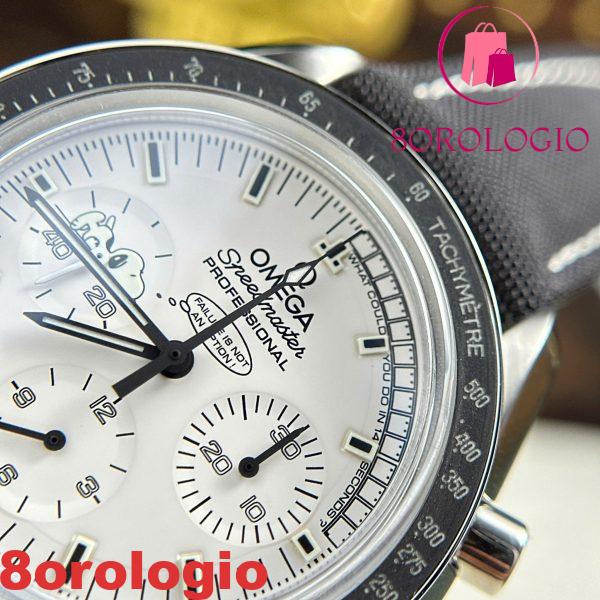 Omega Speedmaster Apollo 13 Silver Snoopy Award Quadrante Bianco Cinturino in Tessuto Replica 42mm Orologio - immagine 8