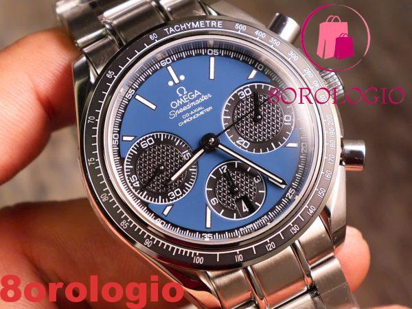 Replica Omega Speedmaster Racing Co-Axial Chronometer Chronograph 40mm Quadrante Blu Orologio - immagine 9