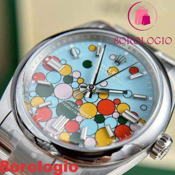 Rolex Oyster Perpetual 124300 Quadrante Turchese Motivo Celebration Migliore Replica Clean Factory 41mm Orologio - immagine 8