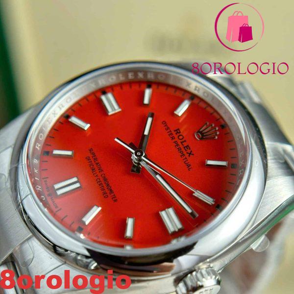Replica Rolex Oyster Perpetual 126000 Quadrante Rosso Corallo 1:1 Clean Factory 36mm Orologio - immagine 7
