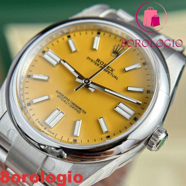 Rolex Oyster Perpetual 41 124300 Quadrante Giallo Replica di Migliore Qualità Clean Factory Orologio - immagine 9