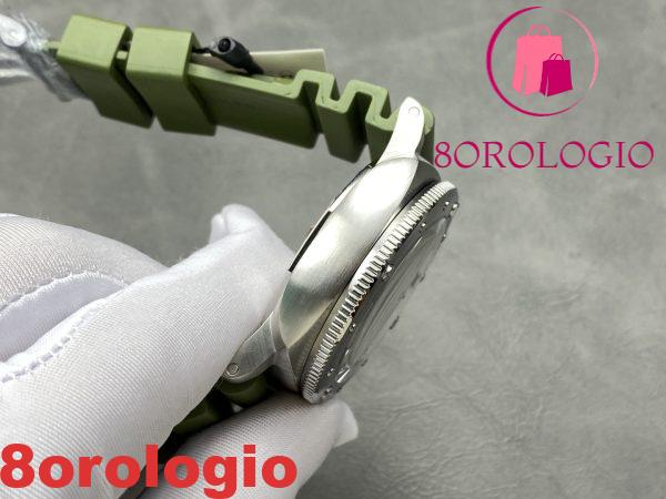 Panerai Submersible Quarantaquattro Bianco Quadrante Bianco Cinturino in Gomma Verde 1:1 Miglior Replica VSF 44mm Orologio - immagine 7