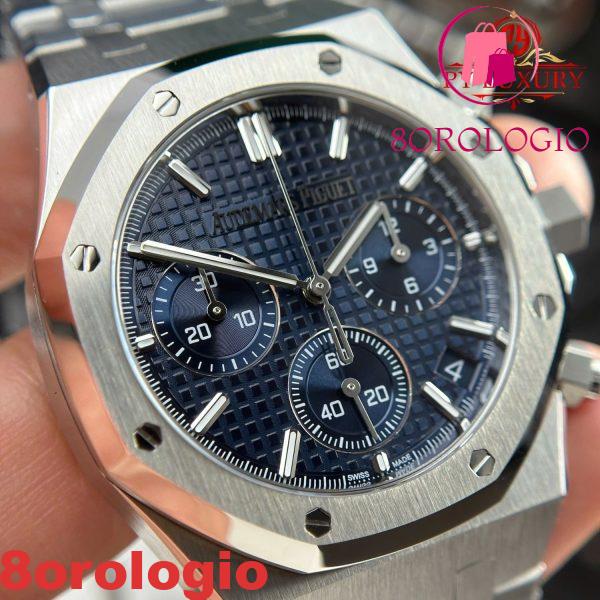 Audemars Piguet Royal Oak Chronograph 26240ST Quadrante Blu Replica 1:1 Migliore Super Clone APSF 41mm Orologio - immagine 10