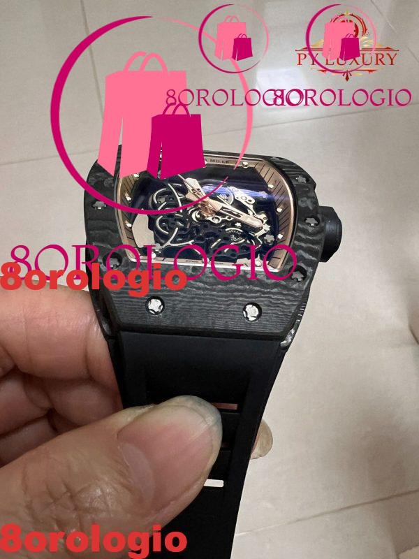 Replica su misura 1:1 Richard Mille RM055 Edizione Asia Bubba Watson squisita in fibra di carbonio NTPT movimento modificato non regolatore 42.7mm Orologio - immagine 13