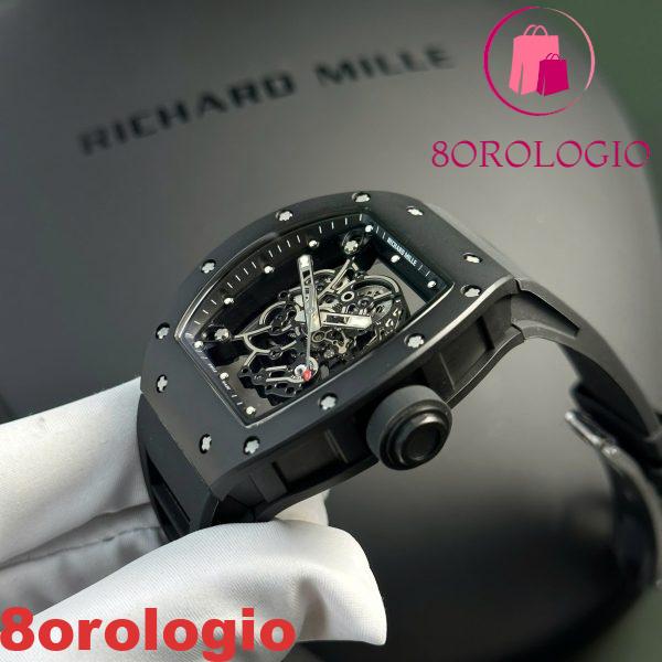 Richard Mille RM055 Bubba Watson Tutto Nero Ceramica Cinturino in Gomma Migliore Replica BBR V4 42.7mm Orologio - immagine 11
