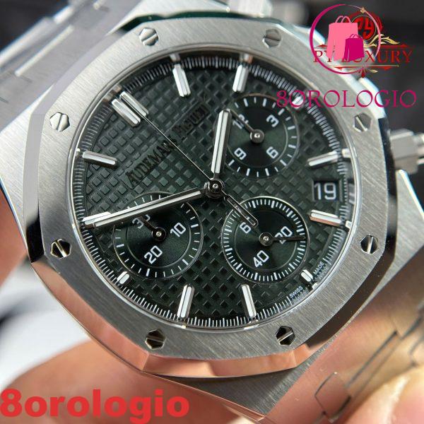 Audemars Piguet Royal Oak Chronograph 26240ST Quadrante Verde 1:1 Migliore Replica Super Clone APSF 41mm Orologio - immagine 9