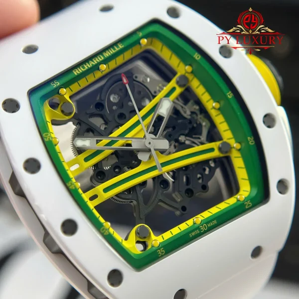 Richard Mille RM 61-01 Yohan Blake Asia Limited Edition Ceramica Bianca 1:1 Migliore Replica ZF 42.7mm X 50.23mm Orologio - immagine 11