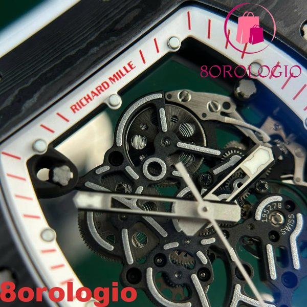 Richard Mille RM055 Bubba Watson Carbon Fiber White Legend Migliore Replica ZF 42.7 X 49.9mm Orologio - immagine 10