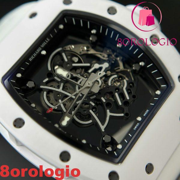 Richard Mille RM055 Ceramica Bianca Bubba Watson 1:1 Super Clone Miglior Replica ZF 42.7mm Orologio - immagine 7