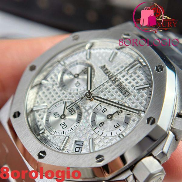 Audemars Piguet Royal Oak Chronograph 26240ST Quadrante Bianco 1:1 Migliore Replica APSF 41mm Orologio - immagine 9
