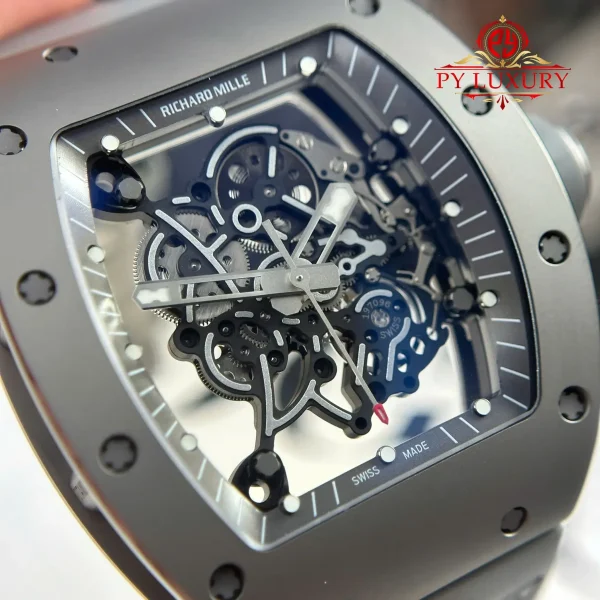 Richard Mille RM055 Bubba Watson Tutto Grigio Titanio e Ceramica 1:1 Miglior Replica ZF 42.7mm Orologio - immagine 10