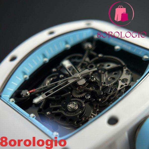 Richard Mille RM055 Ceramica Bianca Bubba Watson Asia Blue Miglior Replica BBR V3 42.7mm Orologio - immagine 8
