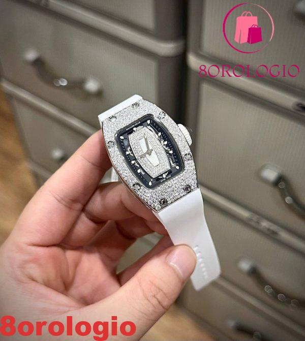 Richard Mille RM07-01 Lady White MOP Lip Snow Diamonds Custom Moissanite Replica 45.32×32.3 mm Orologio - immagine 6