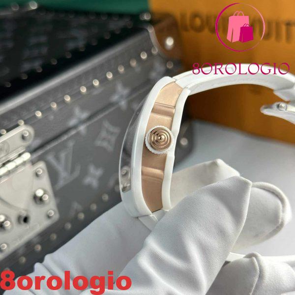 Richard Mille RM07-01 Ceramica Bianca Black Lip Migliore Replica 45.32 X 32.3mm Orologio - immagine 6