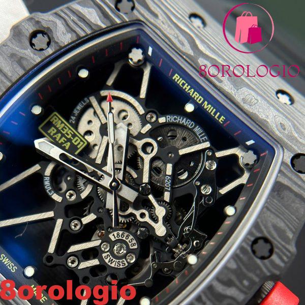 Richard Mille RM35-01 Rafael Nadal Carbon TPT Miglior Replica BBR V3 49.94mm X 44.5mm Orologio - immagine 10