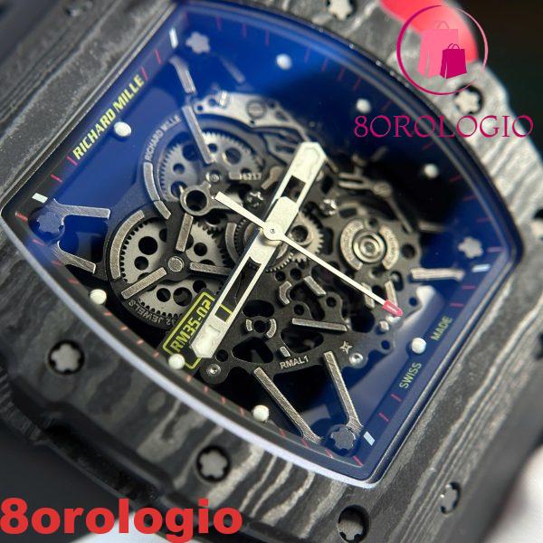 Richard Mille RM35-02 Rafael Nadal Black Carbon TPT Swiss Replica ZF 49.94mm x 44.5mm Orologio - immagine 7