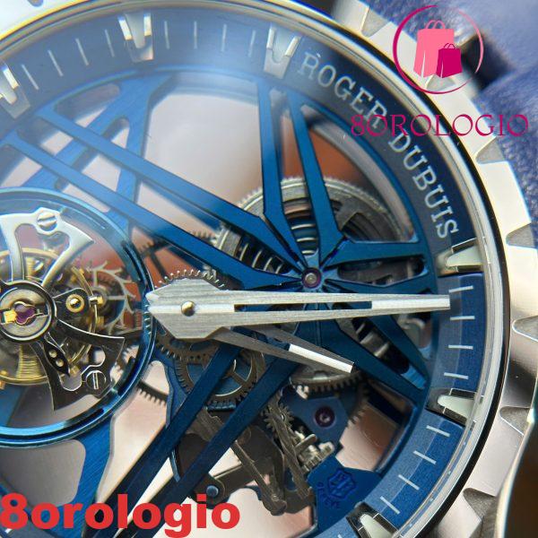 Roger Dubuis Excalibur Monotourbillon Cobalt Blue RDDBEX0838 Migliore Replica BBR 42mm Orologio - immagine 10