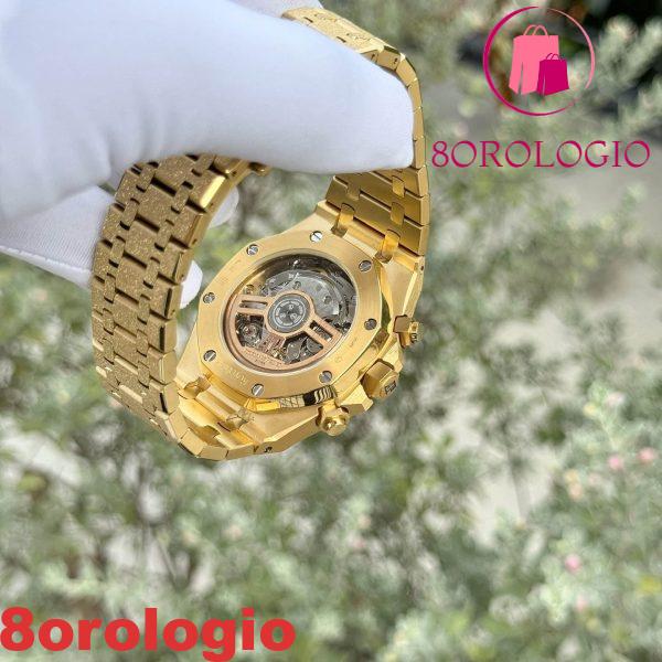 Replica Audemars Piguet Royal Oak Frosted Yellow Gold Chronograph 26240BA Quadrante Giallo 41mm Orologio - immagine 6