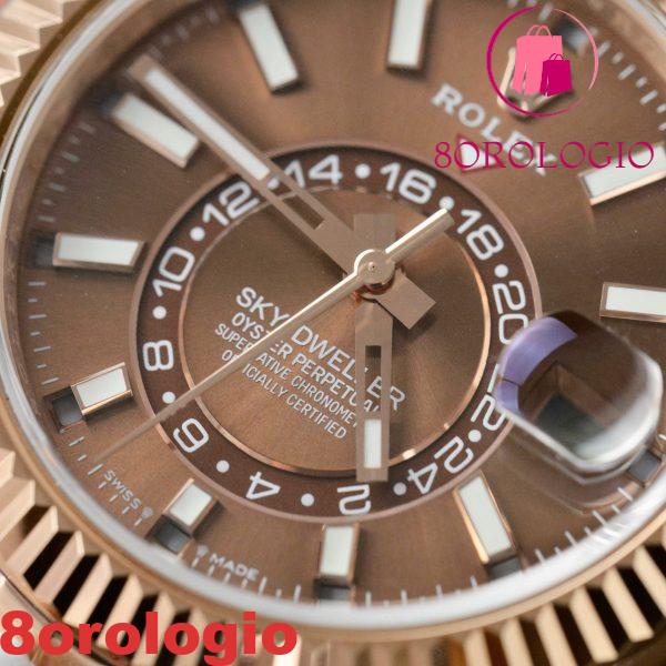 Rolex Sky-Dweller 336935-0006 Oro Rosa Quadrante Cioccolato Bracciale Jubilee Migliore Replica 42mm Orologio - immagine 6