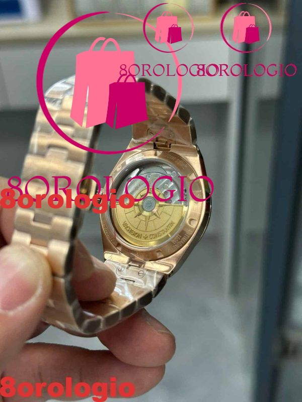 Vacheron Constantin Overseas 4600V/200R-B979 Orologio da Donna in Oro Rosa Quadrante Blu Replica Svizzera 35mm Orologio - immagine 6