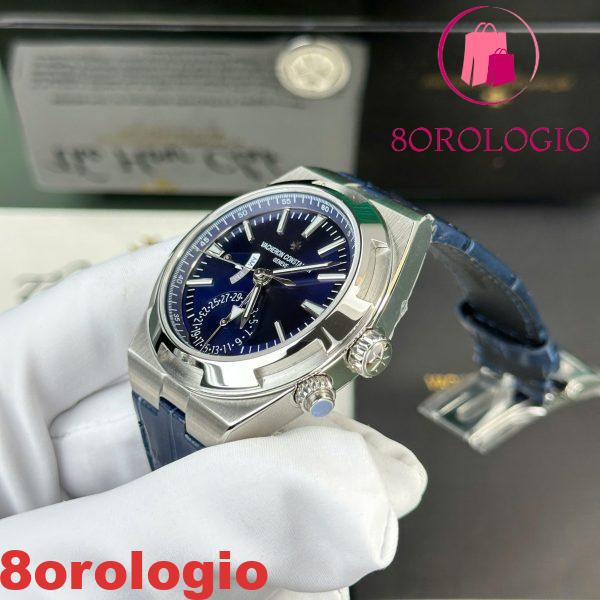 Vacheron Constantin Overseas Dual Time 7900V/110A-B334 Quadrante Blu Cinturino in Pelle Replica Svizzera PZF 41mm Orologio - immagine 6