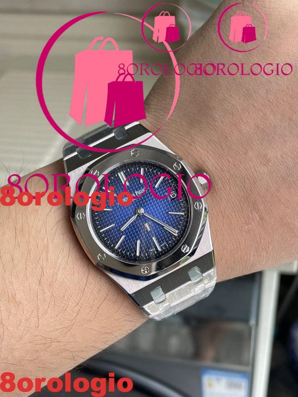 Audemars Piguet Royal Oak Jumbo Extra-thin 15202IP Quadrante Blu 89g Migliore Replica ZF 39mm Orologio - immagine 7