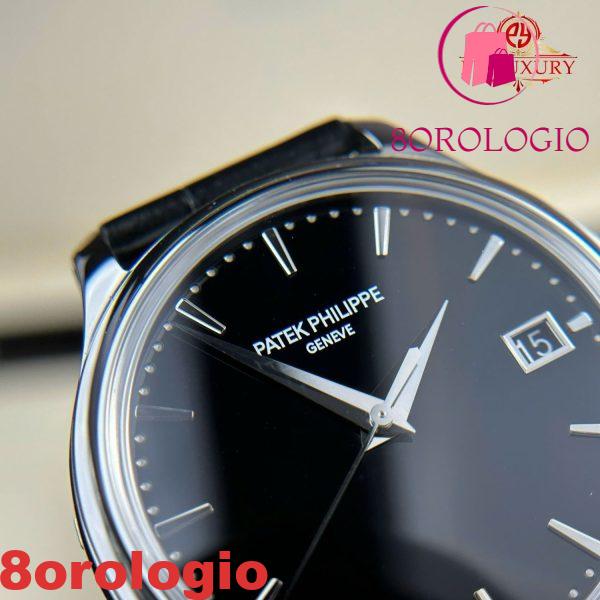 Patek Philippe Calatrava 5227G-010 Quadrante Nero Cinturino in Pelle Migliore Replica 3KF 39mm Orologio - immagine 9
