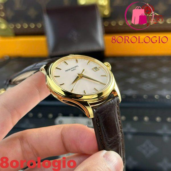 Patek Philippe Calatrava 5227J-001 Oro Giallo Cinturino in Pelle Replica 3KF 39mm Orologio - immagine 9
