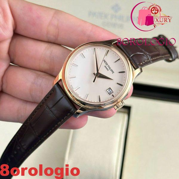 Patek Philippe Calatrava 5227R-001 Oro Rosa Cinturino in Pelle 1:1 Replica 3KF 39mm Orologio - immagine 10