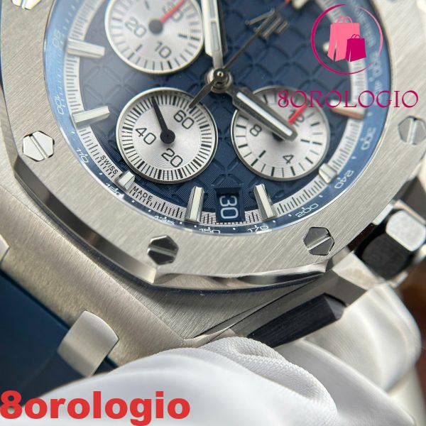 Audemars Piguet Royal Oak Offshore Chronograph 26420TI Titanio Quadrante Blu Migliore Replica 43mm Orologio - immagine 9