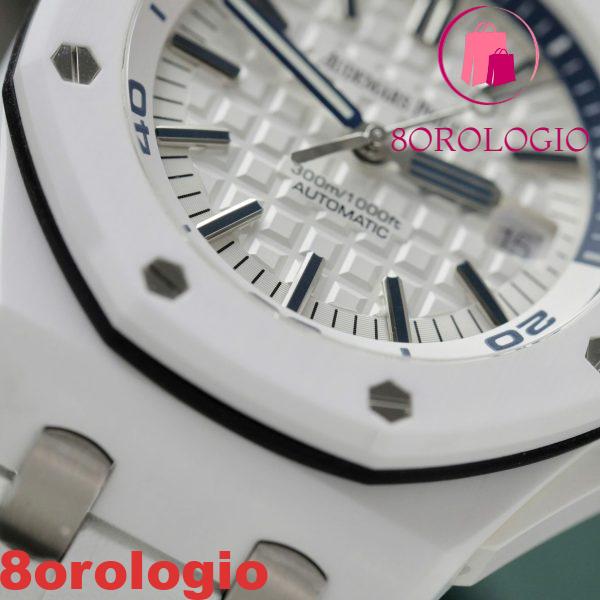 Audemars Piguet Royal Oak Offshore Diver 15707CB Quadrante Bianco Ceramica Bianca Gomma Migliore Replica APSF 42mm Orologio - immagine 10