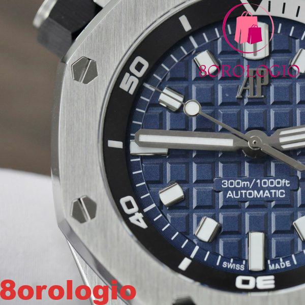 Audemars Piguet Royal Oak Offshore Diver 15720ST Quadrante Blu Gomma Replica IPF 42mm Orologio - immagine 9
