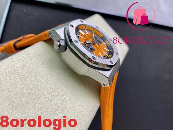 Audemars Piguet Royal Oak Offshore Diver Chronograph 26703ST Quadrante Arancione Cinturino in Gomma Arancione Migliore Replica JHF 42mm Orologio - immagine 7