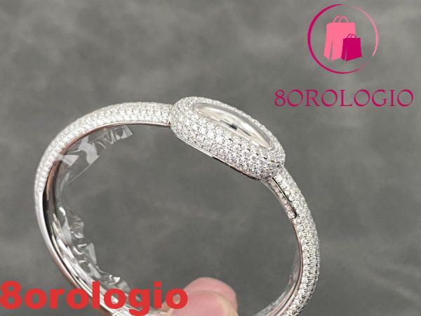 Cartier Baignoire HPI01607 Modello Mini Quadrante Argento Iced Out Moissanite Migliore Replica (Misura Polso 15, 16, 17cm) Orologio - immagine 7