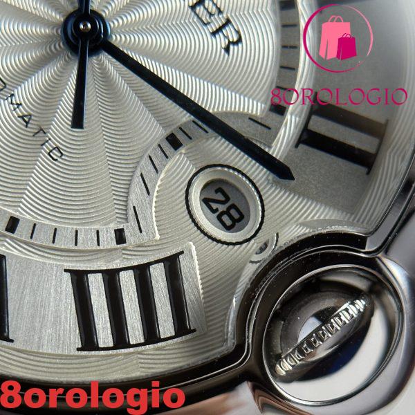 Cartier Ballon Bleu WSBB0026 Orologio da Uomo Quadrante Bianco Cinturino in Pelle Migliore Replica AF 42mm Orologio - immagine 10