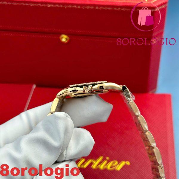 Cartier Panthère Donna Oro Rosa Quadrante MOP Lunetta con Diamanti Migliore Replica AF 27mm X 36mm Orologio - immagine 8