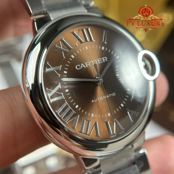 Cartier Ballon Bleu De Cartier Acciaio Quadrante Marrone Migliore Replica AF 40mm Orologio - immagine 10