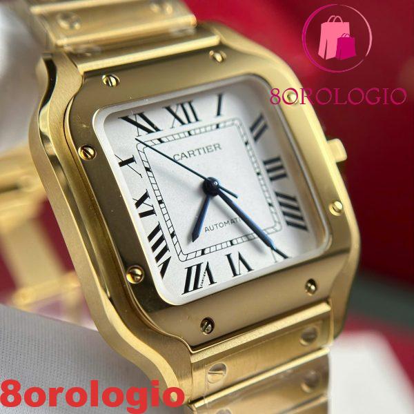 Cartier Santos WGSA0030 Oro Giallo Quadrante Bianco Modello Medio Replica BVF Migliore 35.1mm Orologio - immagine 10